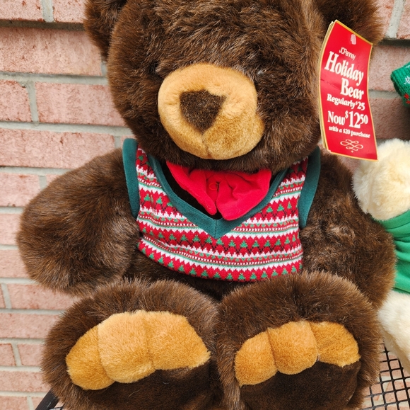 2- Christmas Bears 1993 JC Penny & 1988 K-Mart Original Tags - Picture 4 of 7